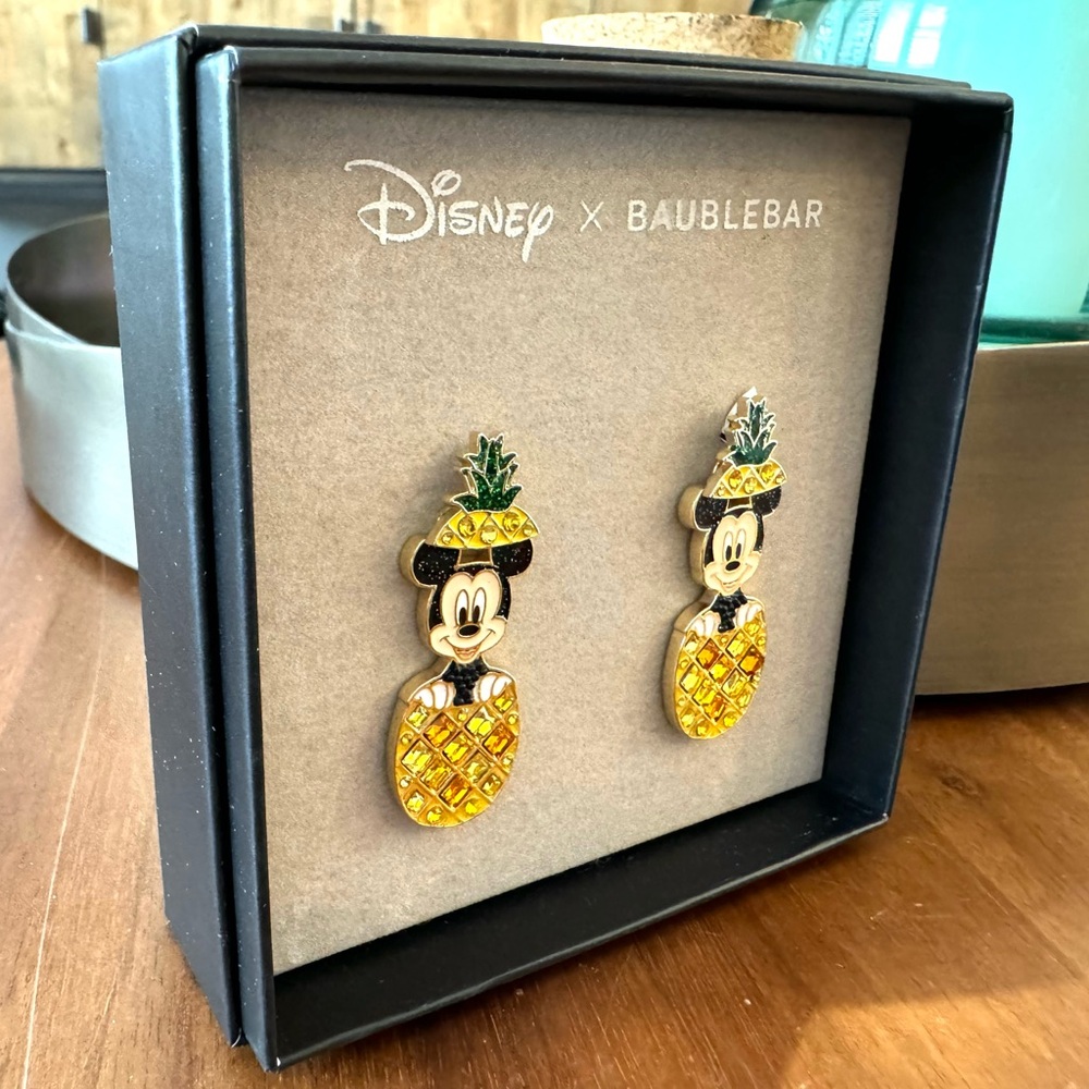 Disney and Baublebar Mickey Pineapple Earrings - Picture 3 of 6